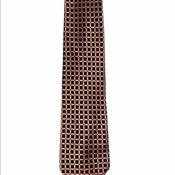 Men's Izod Tie Copper Gold & Navy - Picture 2 of 10